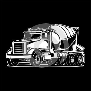 truck cemente mixer concrete illustration