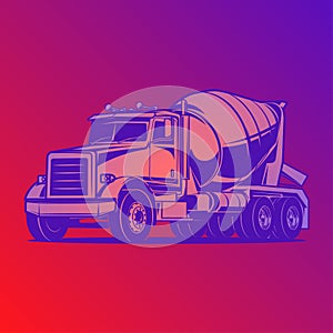 truck cemente mixer concrete illustration