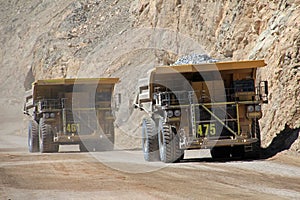 Truck at Chuquicamata, world's biggest open pit copper mine, Chile