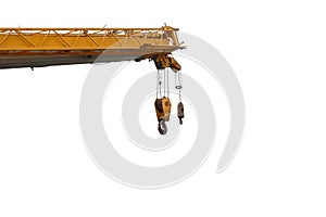 Truck crane with hooks and scale weight