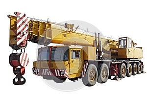 Truck crane isolated photo