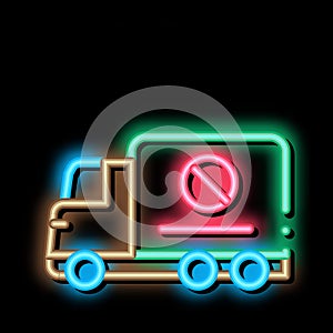 Truck Cross Mark neon glow icon illustration