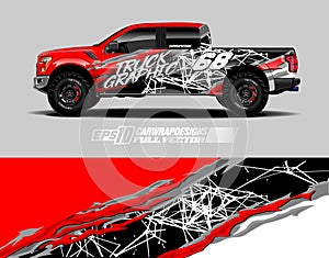 Truck decal, cargo van and car wrap vector, Graphic abstract grunge stripe designs for wrap branding vehicle.