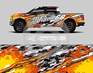 Truck decal, cargo van and car wrap vector, Graphic abstract grunge stripe designs for wrap branding vehicle.