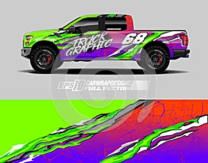 Truck decal, cargo van and car wrap vector, Graphic abstract grunge stripe designs for wrap branding vehicle