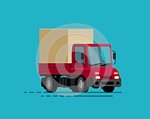 Truck delivery, moving. Transport, trucking vector illustration