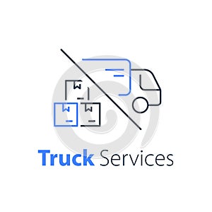 Truck delivery, transportation company, distribution service, logistics solution