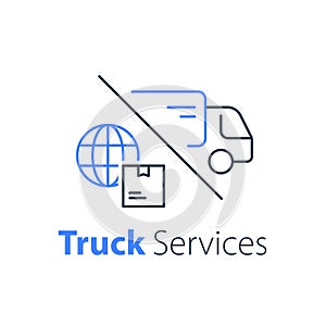 Truck delivery, transportation company, distribution service, logistics solution