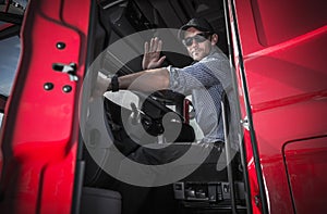 Truck Driver Leaving Warehouse