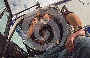 Truck Driver Taking Break At Rest Stop