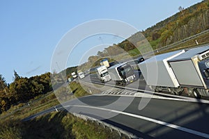 Truck driving convoy