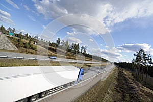 Truck driving on highway