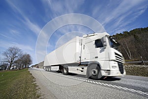 Truck driving on highway