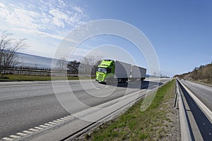 Truck driving on highway