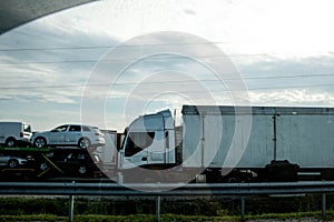 Truck driving on the motorway