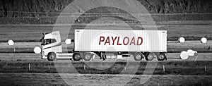 Truck driving through a rural area - Payload