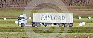 Truck driving through a rural area - Payload