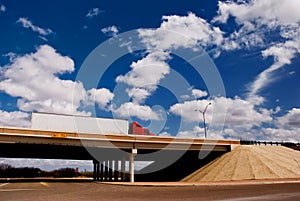 Truck on freeway