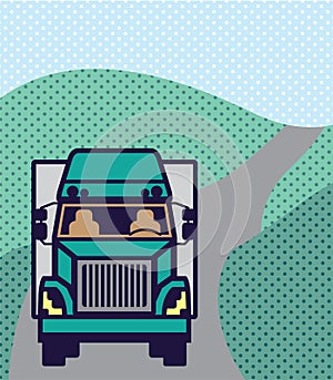 Truck front Color Vector