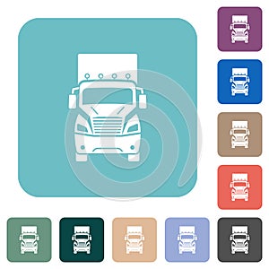 Truck front view rounded square flat icons