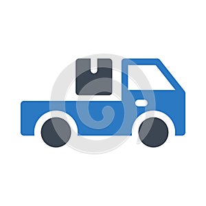 Truck glyph colour vector  icon