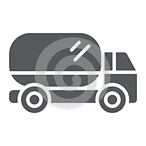 Truck glyph icon, transport and automobile, van sign, vector graphics, a solid pattern on a white background. photo