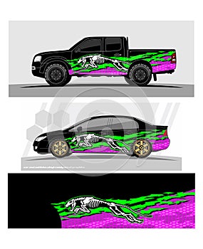 Truck graphics. Vehicles racing stripes background