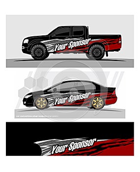 Truck graphics. Vehicles racing stripes background