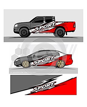 Truck graphics. Vehicles racing stripes background