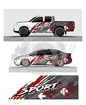 Truck graphics. Vehicles racing stripes background