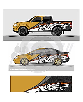 Truck graphics. Vehicles racing stripes background