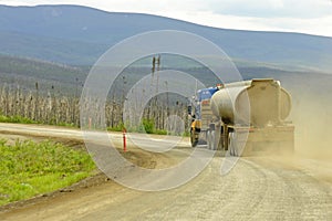 Truck on a gravel highway