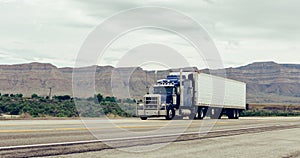 Truck on highway. SALT LAKE,UTAH, USA