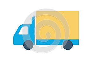 Truck icon. Delivery service symbol, transport silhouette