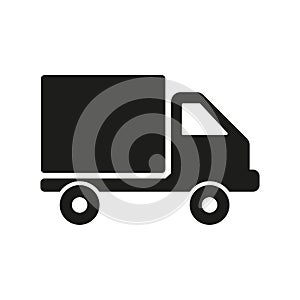 The truck icon. Delivery and shipping symbol. Flat