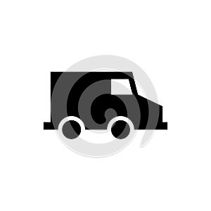 Truck icon design, black and outline on a white background. Vector illustration