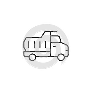 Truck icon in flat style. Freight vector illustration on isolated background. Delivery sign business concept