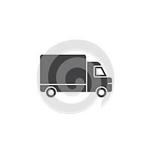 Truck icon in flat style. Freight vector illustration on isolated background. Delivery sign business concept