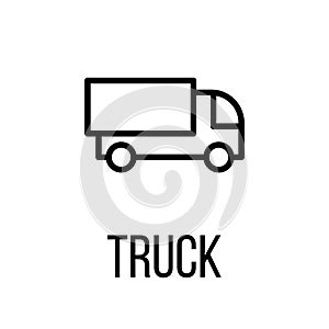 Truck icon or logo in modern line style