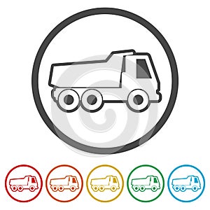 Truck icon, Truck silhouette, 6 Colors Included