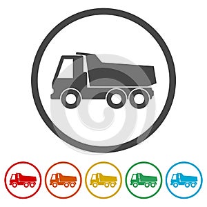 Truck icon, Truck silhouette, 6 Colors Included