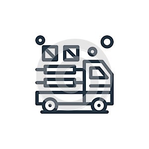 truck icon vector from agriculture and farming concept. Thin line illustration of truck editable stroke. truck linear sign for use