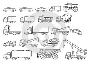 Truck icons set. Vector illustrations