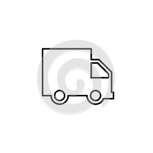 Truck line icon, delivery van, service concept