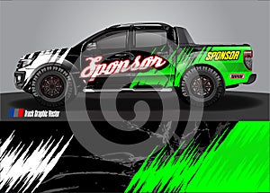 Truck livery graphic vector. abstract grunge background design for vehicle vinyl wrap and car branding