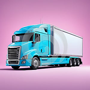 Truck Loaded with Carriage, 3D Rendered Illustration on Isolated Background