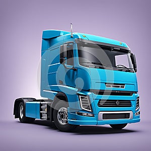 Truck Loaded with Carriage, 3D Rendered Illustration on Isolated Background