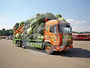Truck Loaded with Fresh Vegetables