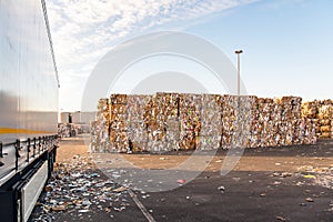 Truck Loading Dock  . Recycle industry .