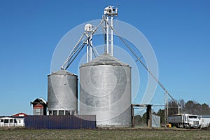 Truck loading at a grain elevator